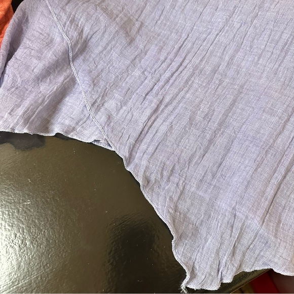 Flax & Cotton Lagenlook Blue Art-to-Wear Women's Top - Picture 8 of 8